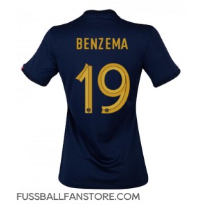 Frankreich Karim Benzema #19 Replik Heimtrikot Damen WM 2022 Kurzarm